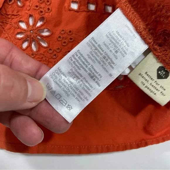 New Madewell Eyelet A Line Halter Top XXS Cooperwashed Orange - Picture 6 of 9